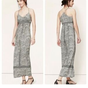 Ann Taylor Loft Paisley Black  Maxi Dress size 6